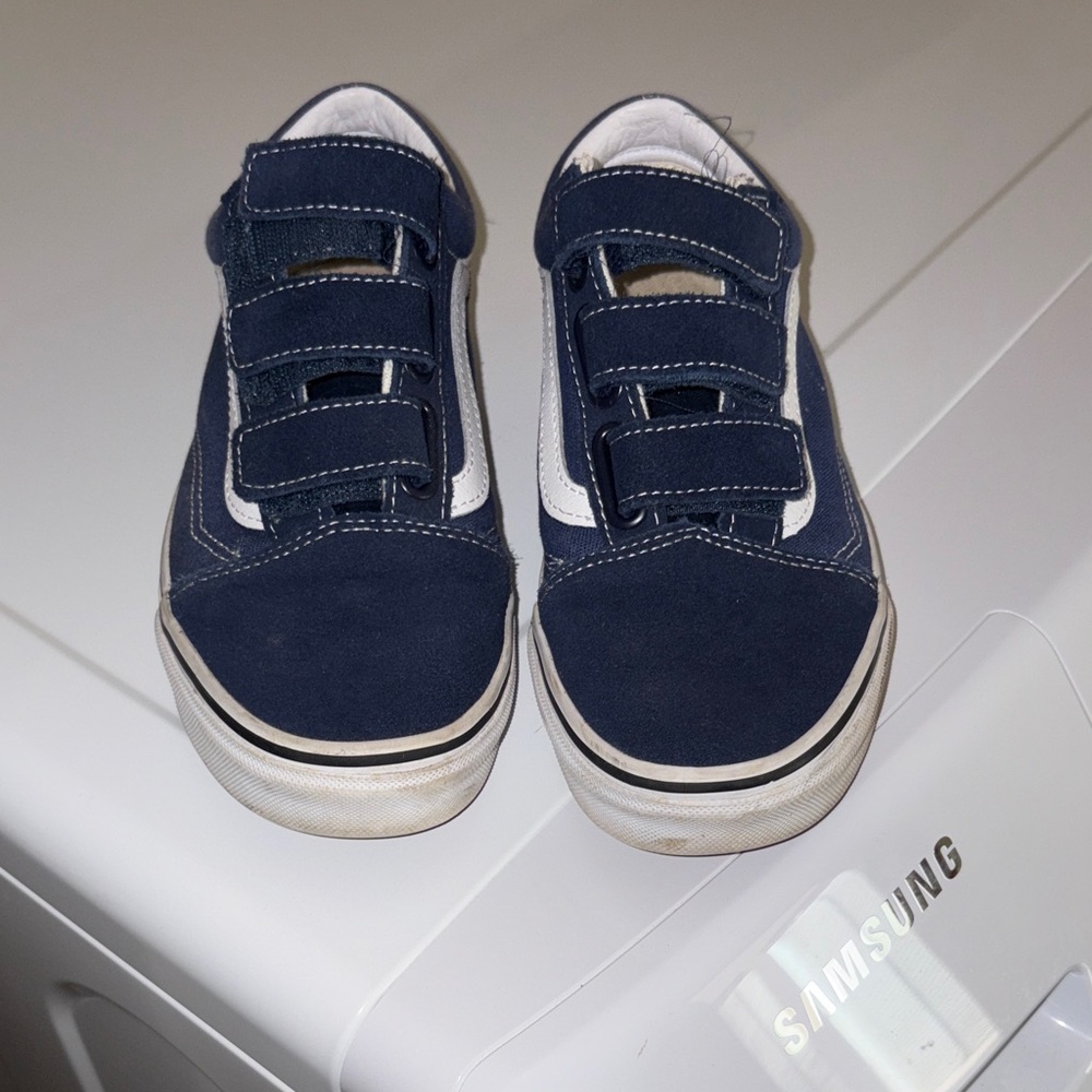 Vans Navy and White Velcro Sneakers for women or men!
